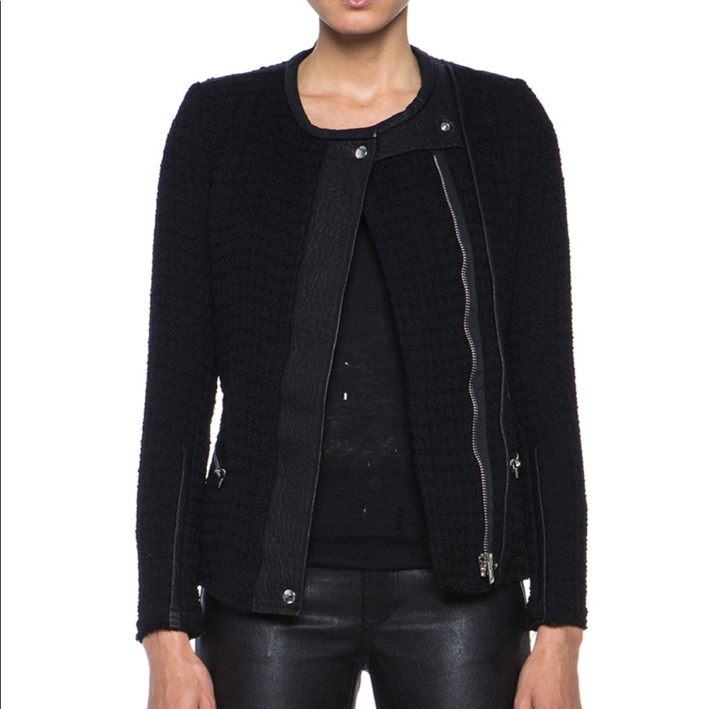 Iro Sari Jacket. Leather accents.
